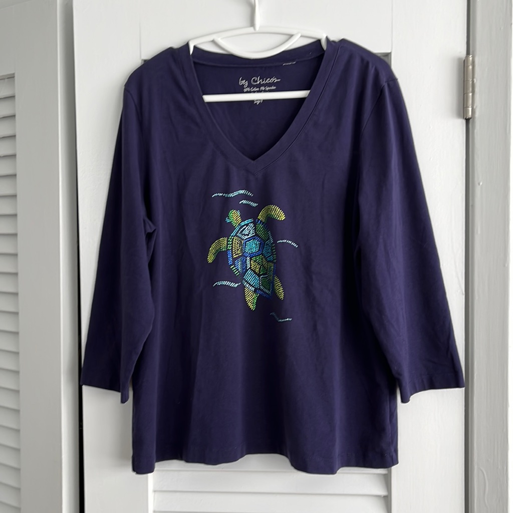Chico’s 3/4 Sleeve V-Neck Top